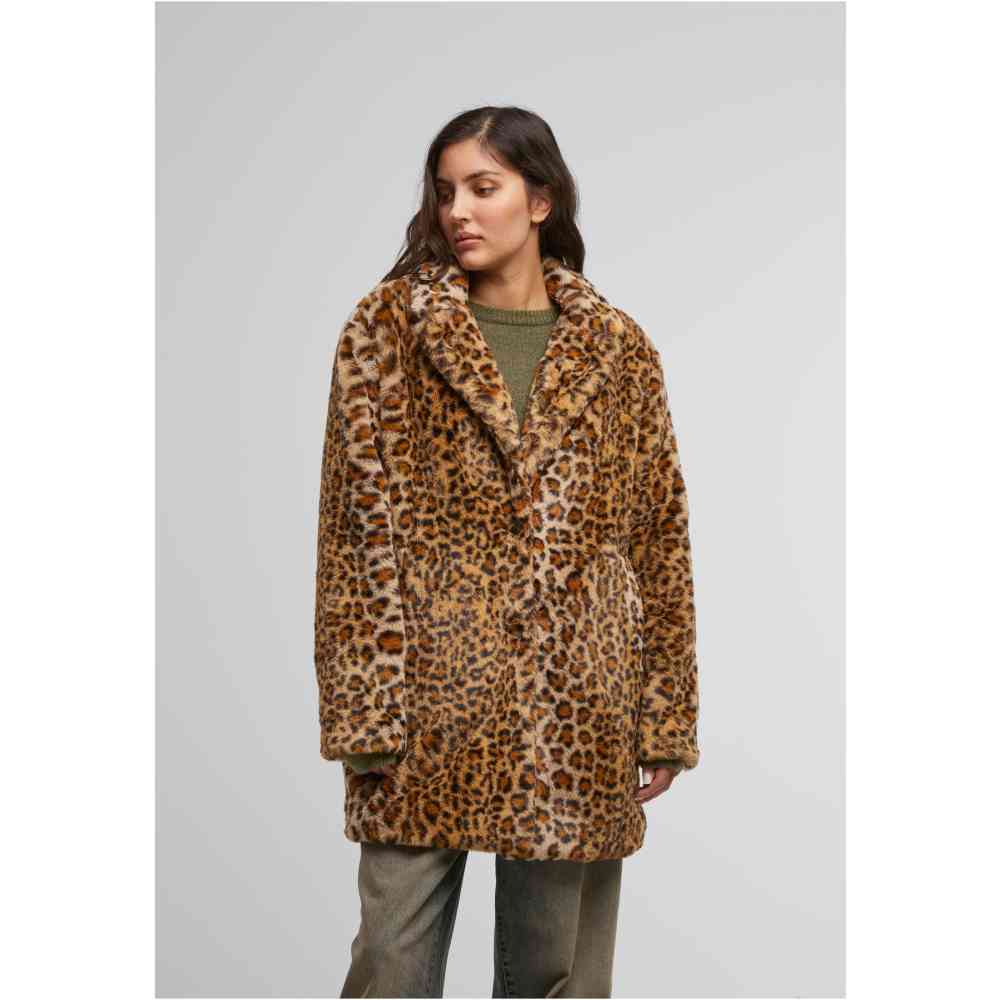 Urban Classics - Oversized Faux Fur Leo Jas - Bruin